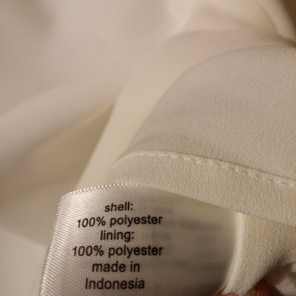 Lane Bryant Shoulderless Short Sleeve Blouse White Polyester Keyhole Top Size 18 - Picture 2 of 10